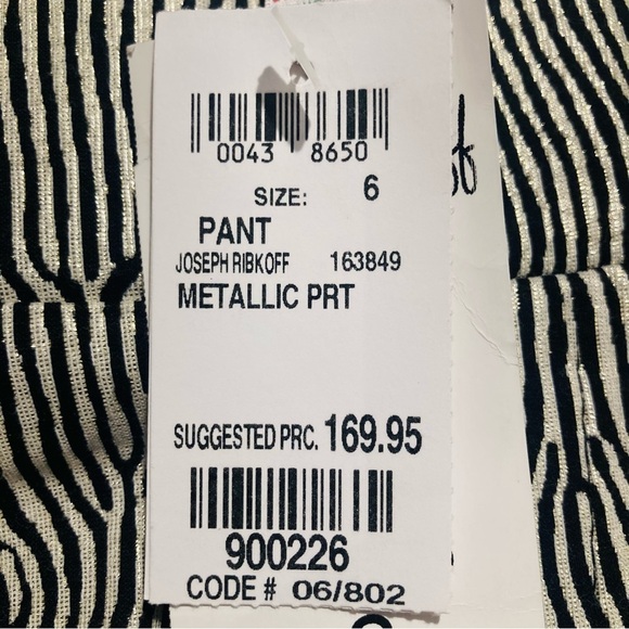 JOSEPH RIBKOFF Sz 6 Black and Gold Animal Zebra Print  Pull On High Waist Pants - Picture 11 of 11